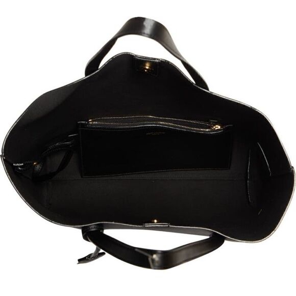 SAINT LAURENT North/South Leather Shopping Bag Tote w/ pouch - Picture 7 of 16